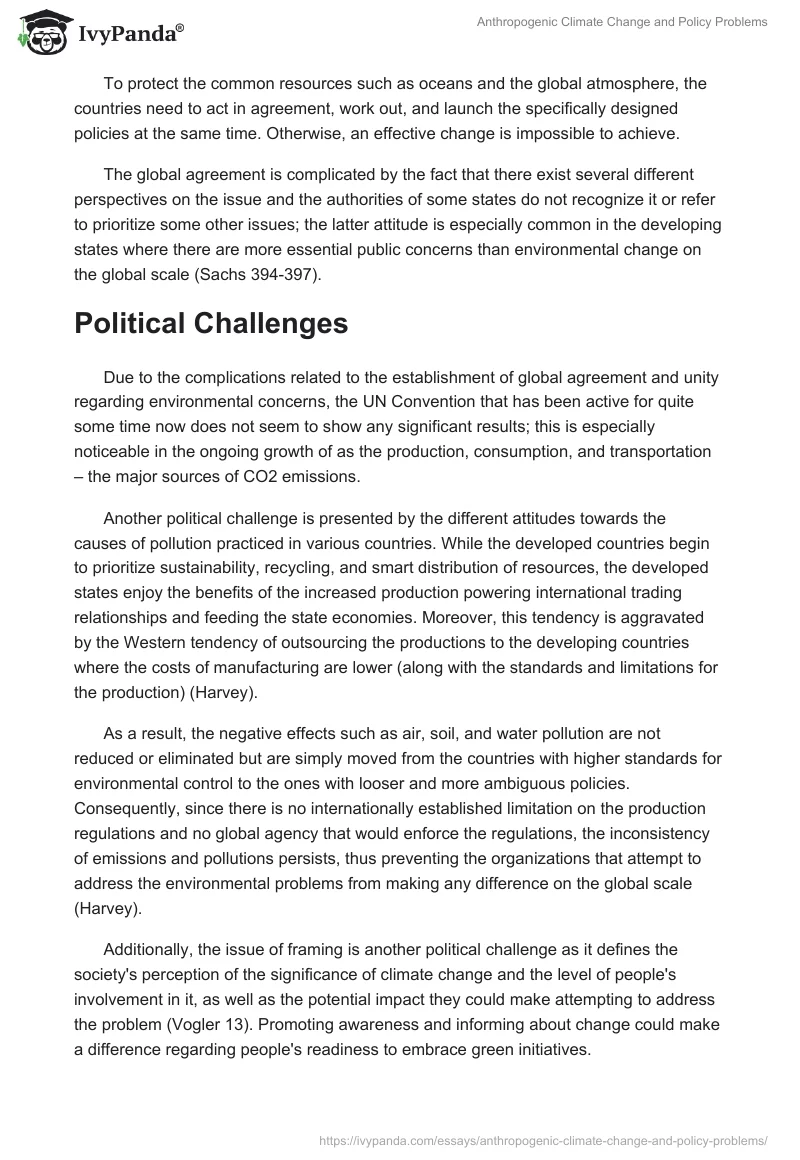 Anthropogenic Climate Change and Policy Problems. Page 3