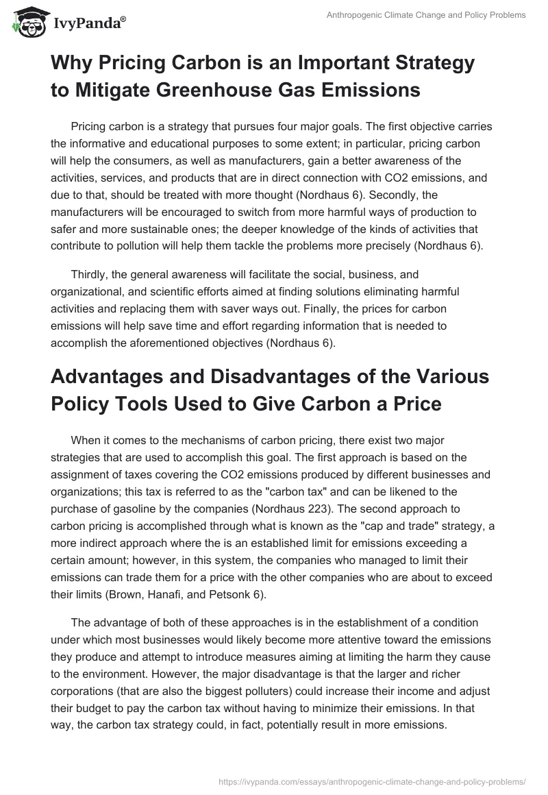 Anthropogenic Climate Change and Policy Problems. Page 4