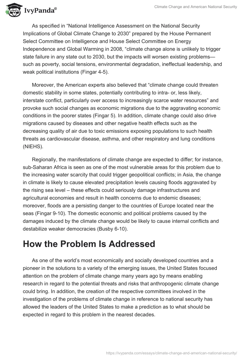 Climate Change and American National Security. Page 3