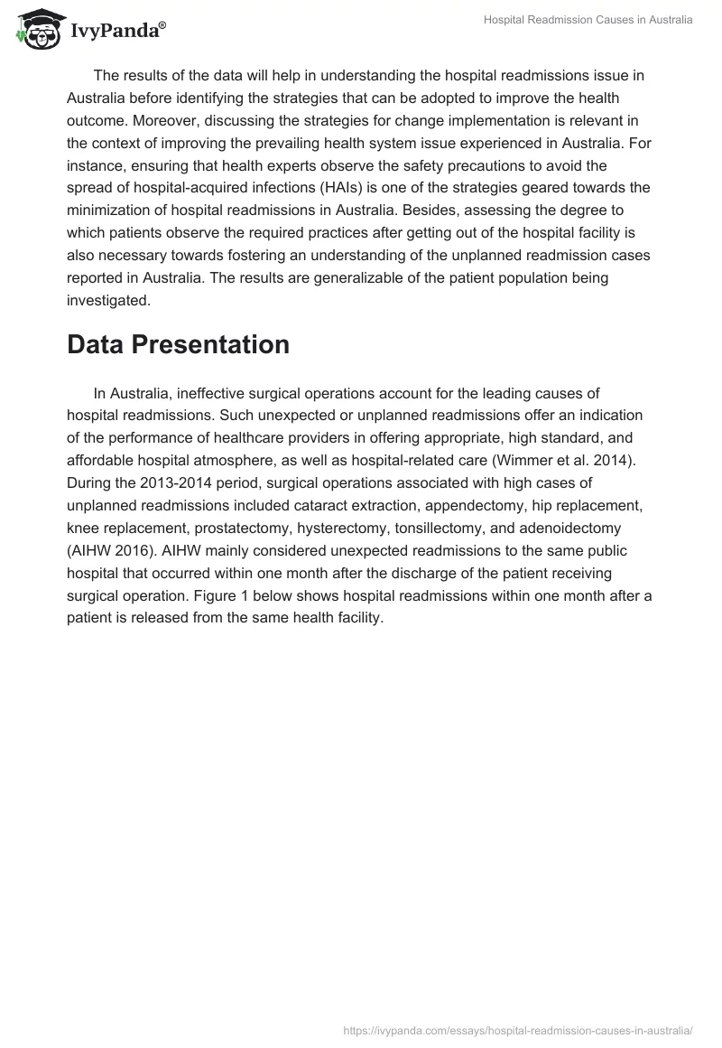 Hospital Readmission Causes in Australia. Page 2