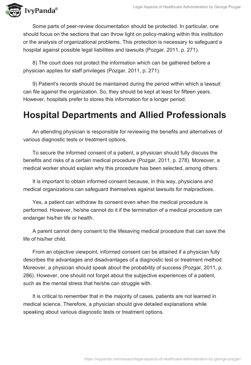 "Legal Aspects of Healthcare Administration" by George Pozgar. Page 2