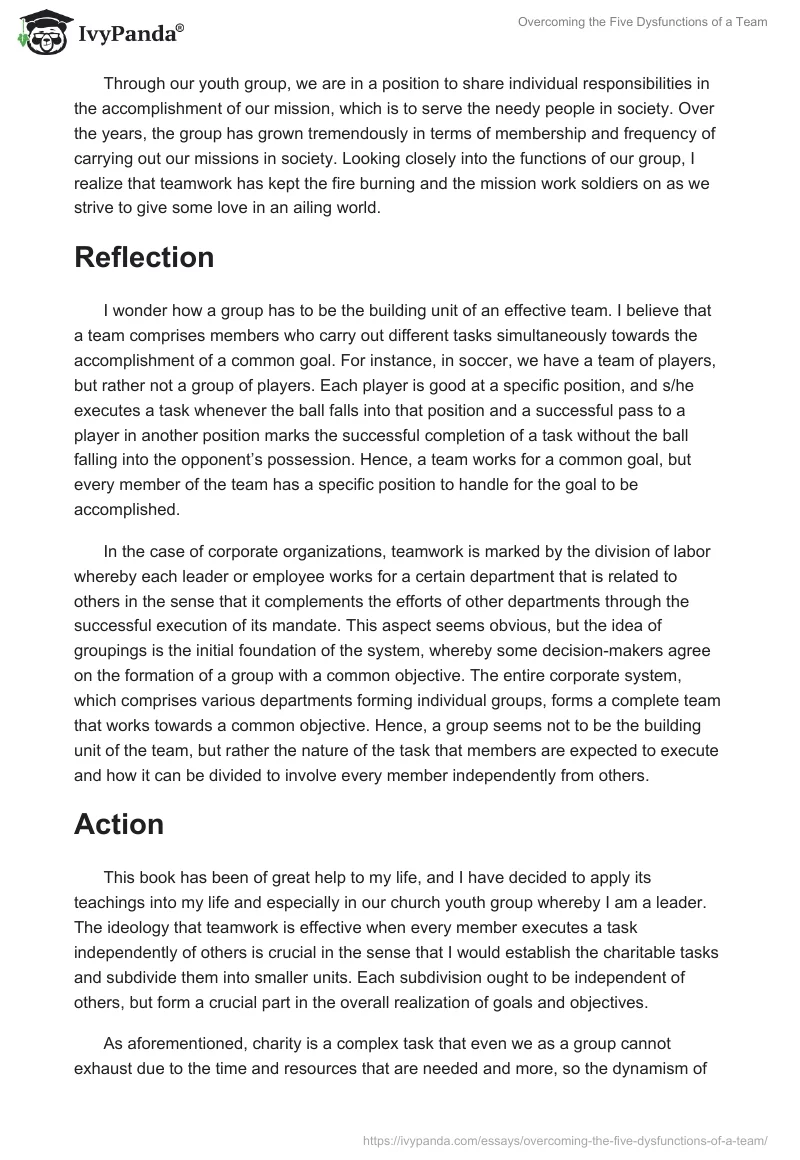 Overcoming the Five Dysfunctions of a Team. Page 3