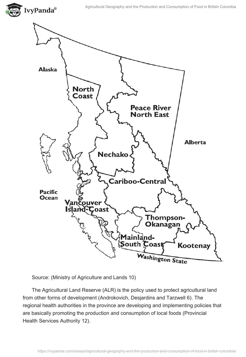 Agricultural Geography and the Production and Consumption of Food in British Columbia. Page 3