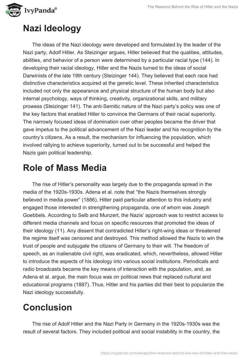 The Reasons Behind the Rise of Hitler and the Nazis. Page 2