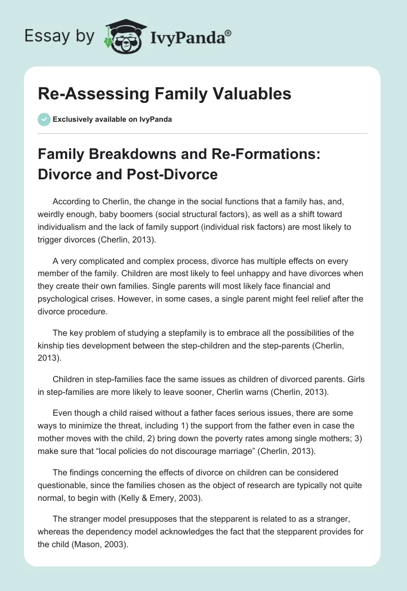 Re-Assessing Family Valuables. Page 1