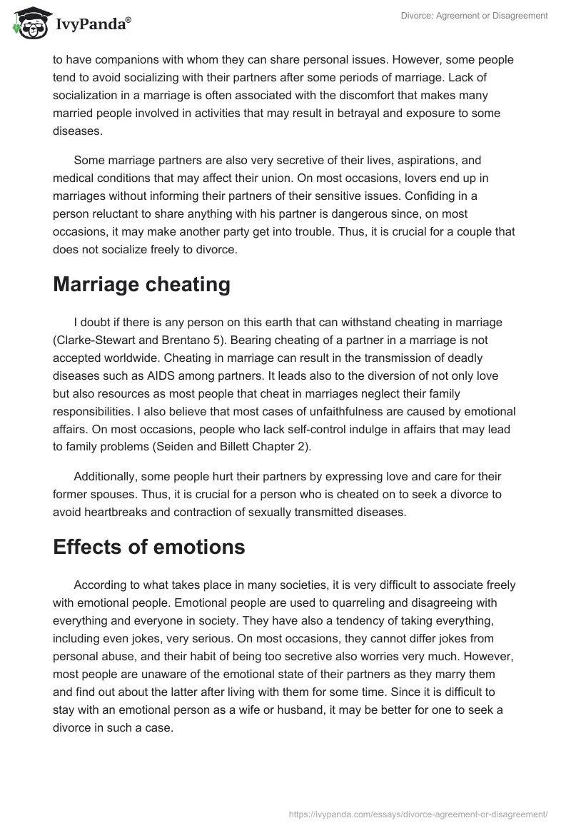 argumentative essay about legalizing divorce