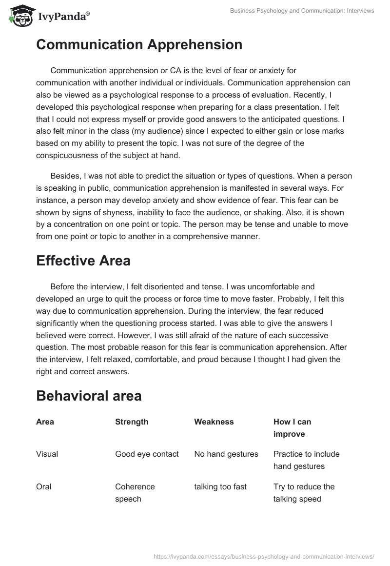 Business Psychology and Communication: Interviews. Page 3