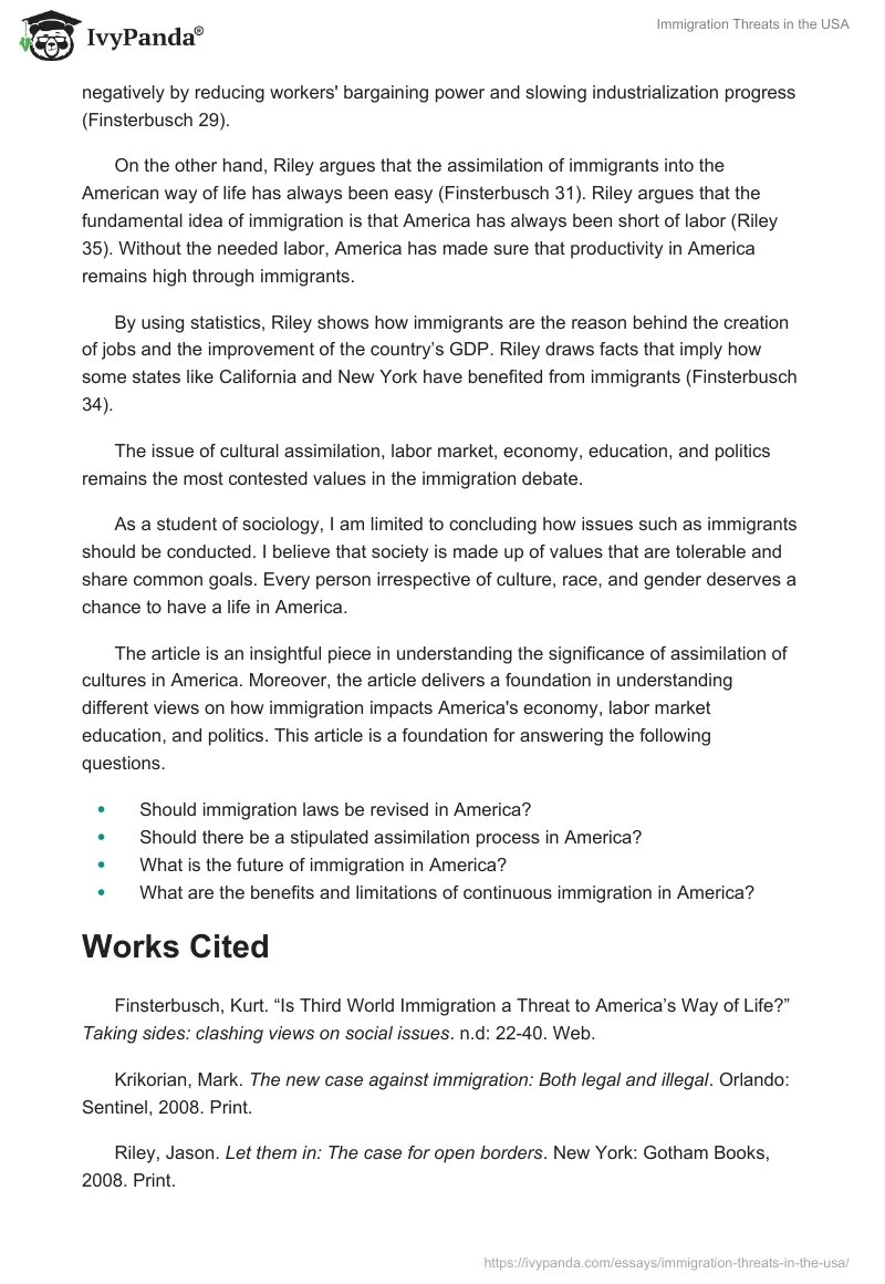 Immigration Threats in the USA. Page 2