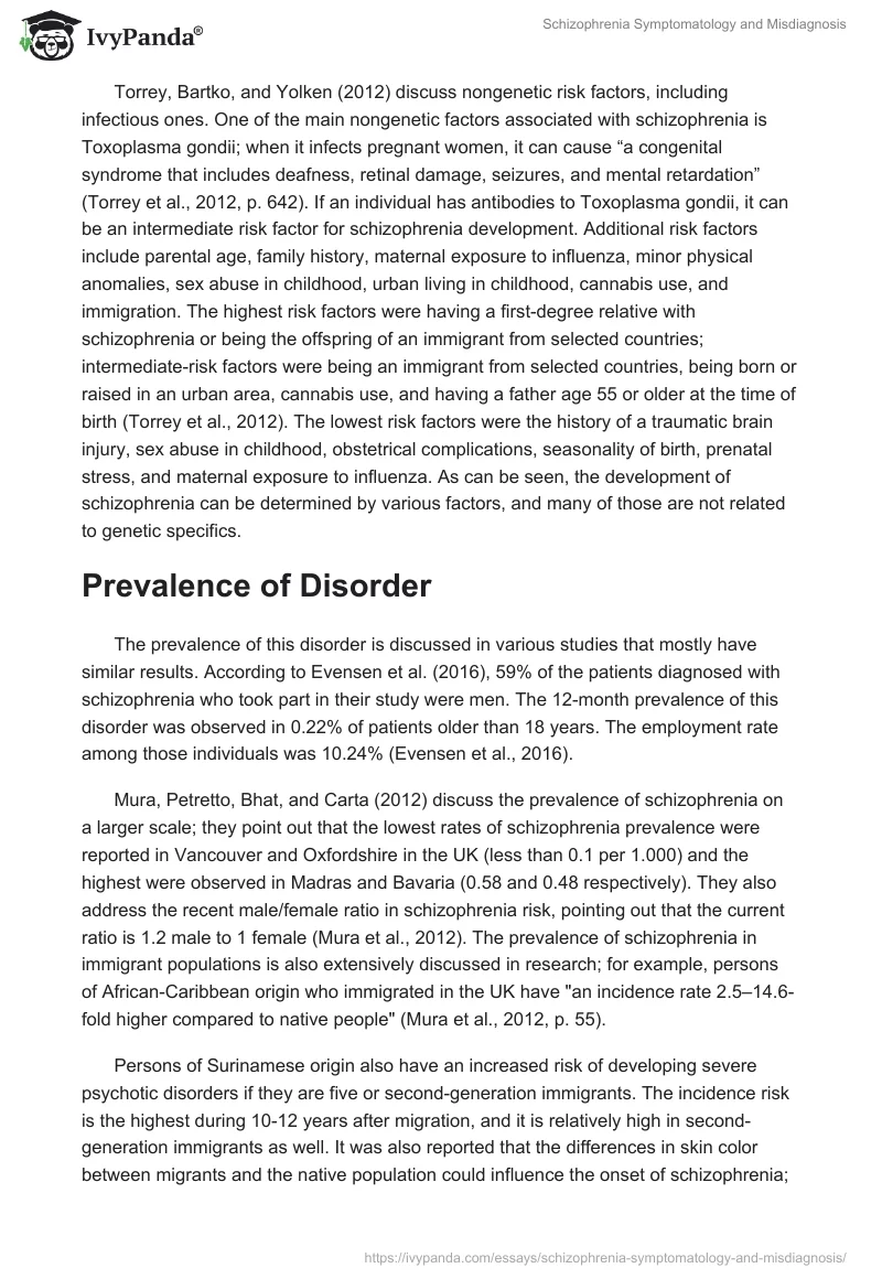 Schizophrenia Symptomatology and Misdiagnosis. Page 3