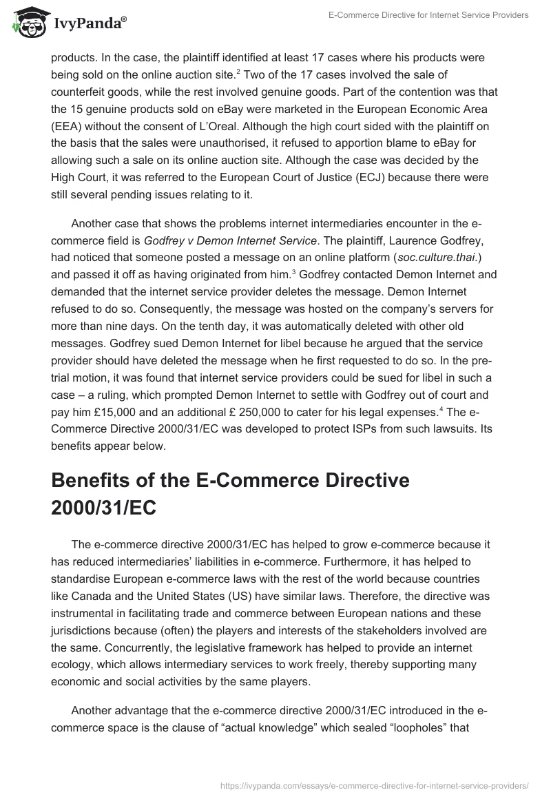 E-Commerce Directive for Internet Service Providers. Page 2