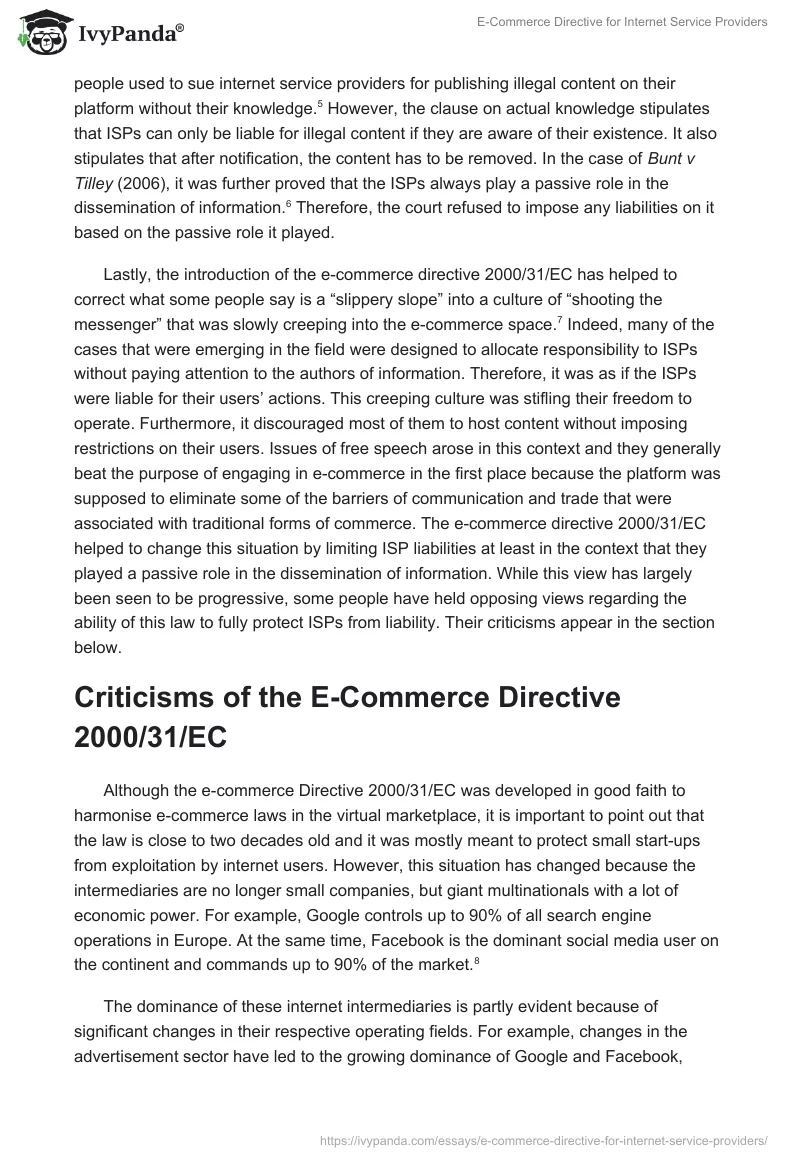 E-Commerce Directive for Internet Service Providers. Page 3