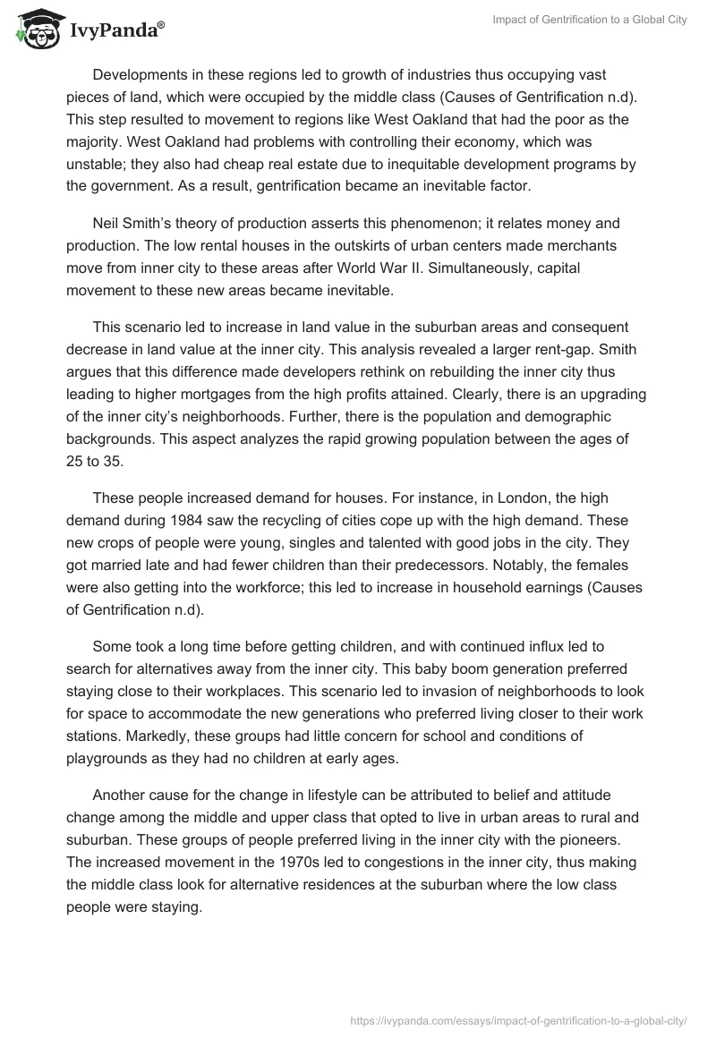 Impact of Gentrification to a Global City. Page 2