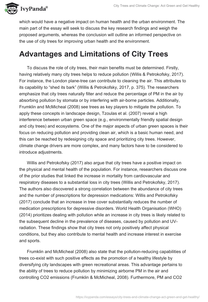 City Trees and Climate Change: Act Green and Get Healthy. Page 2