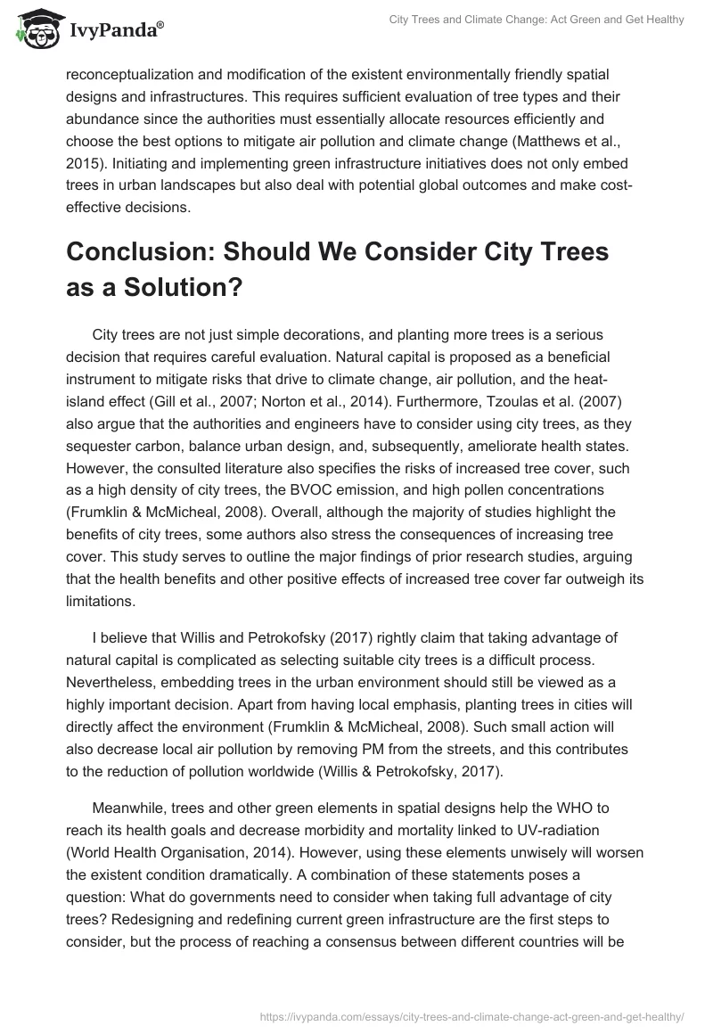 City Trees and Climate Change: Act Green and Get Healthy. Page 4