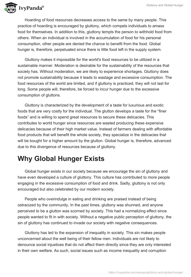 Gluttony and Global Hunger. Page 2