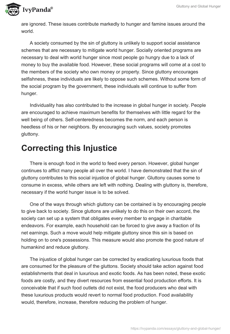 Gluttony and Global Hunger. Page 3