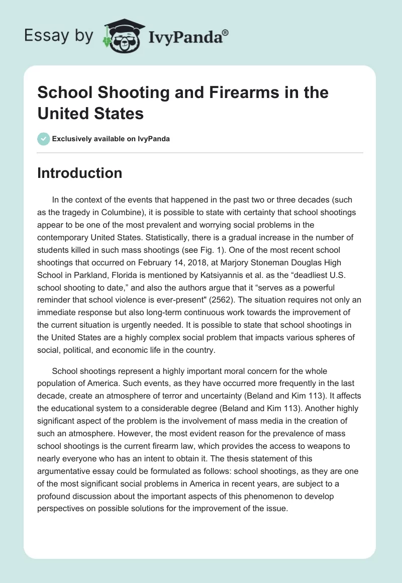 School Shooting and Firearms in the United States. Page 1