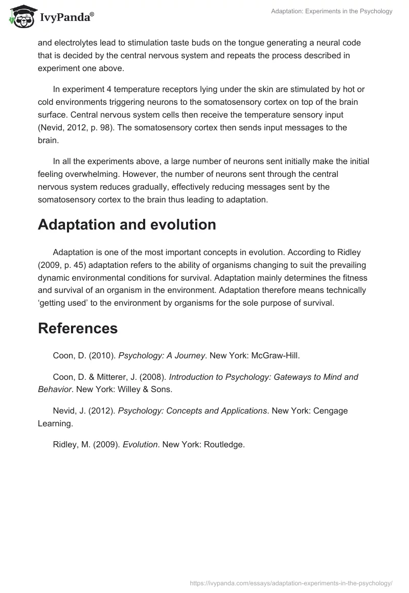 Adaptation: Experiments in the Psychology. Page 3