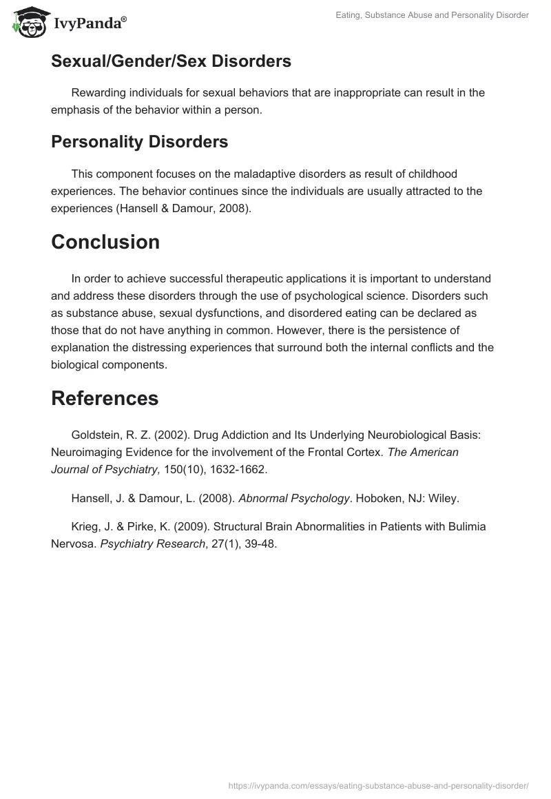 Eating, Substance Abuse and Personality Disorder. Page 5