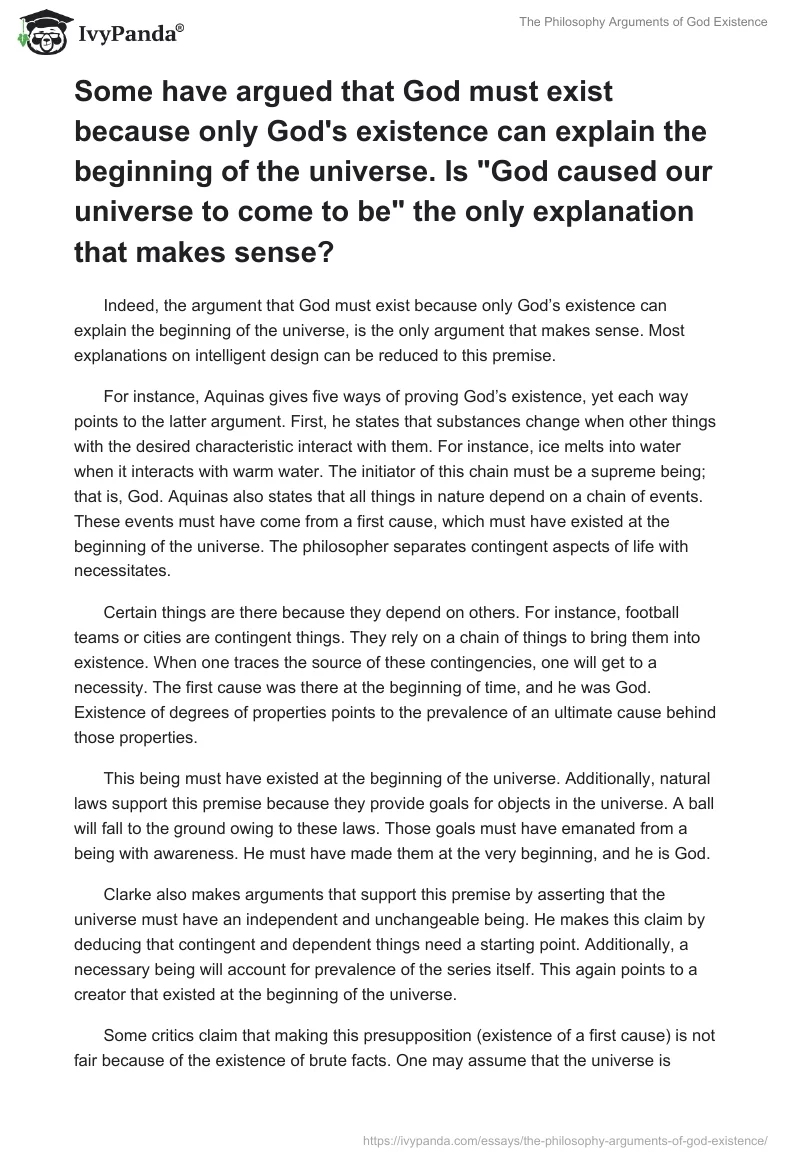 The Philosophy Arguments of God Existence. Page 3