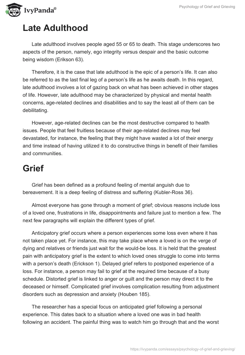 Psychology of Grief and Grieving. Page 2