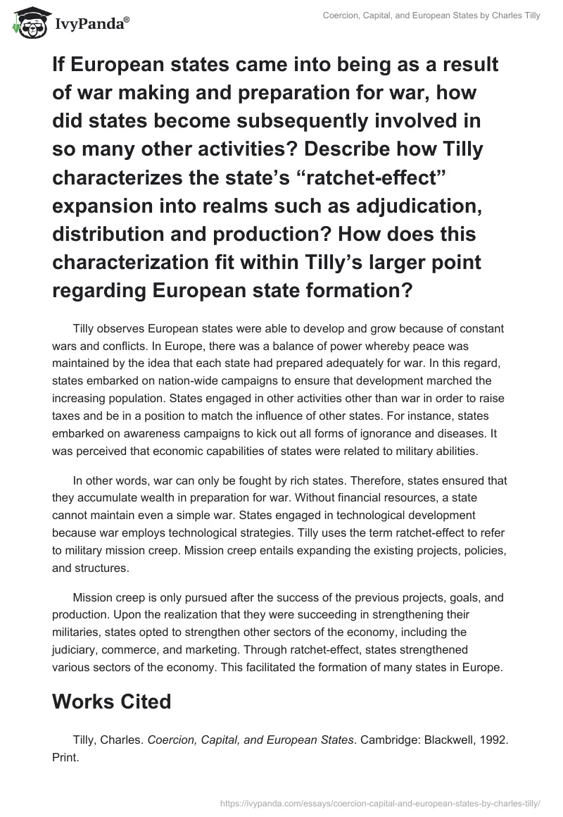 "Coercion, Capital, and European States" by Charles Tilly. Page 3