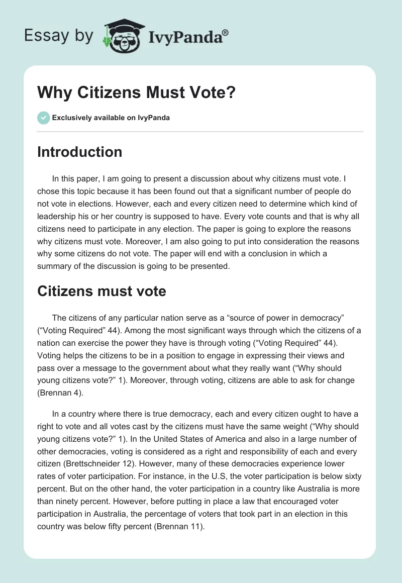 Why Citizens Must Vote?. Page 1