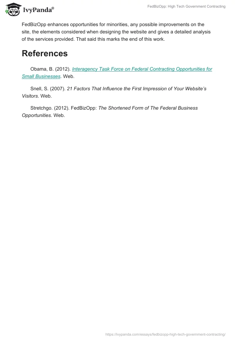 FedBizOpp: High Tech Government Contracting. Page 4