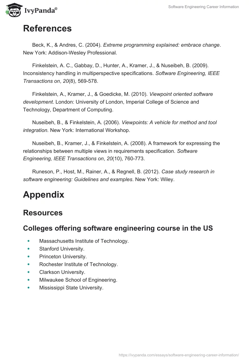 Software Engineering Career Information. Page 3