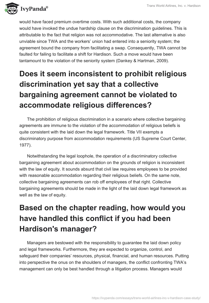 Trans World Airlines, Inc. vs. Hardison. Page 2