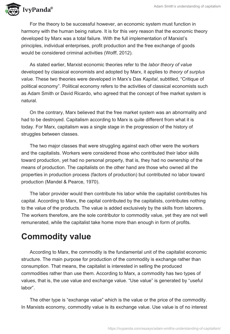 Adam Smith’s Understanding of Capitalism. Page 5