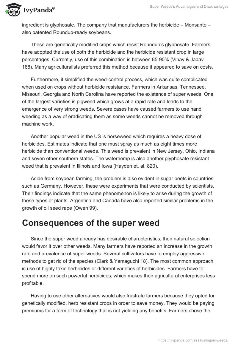 Super Weeds's Advantages and Disadvantages. Page 2