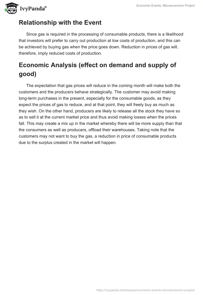 Economic Events: Microeconomic Project. Page 5