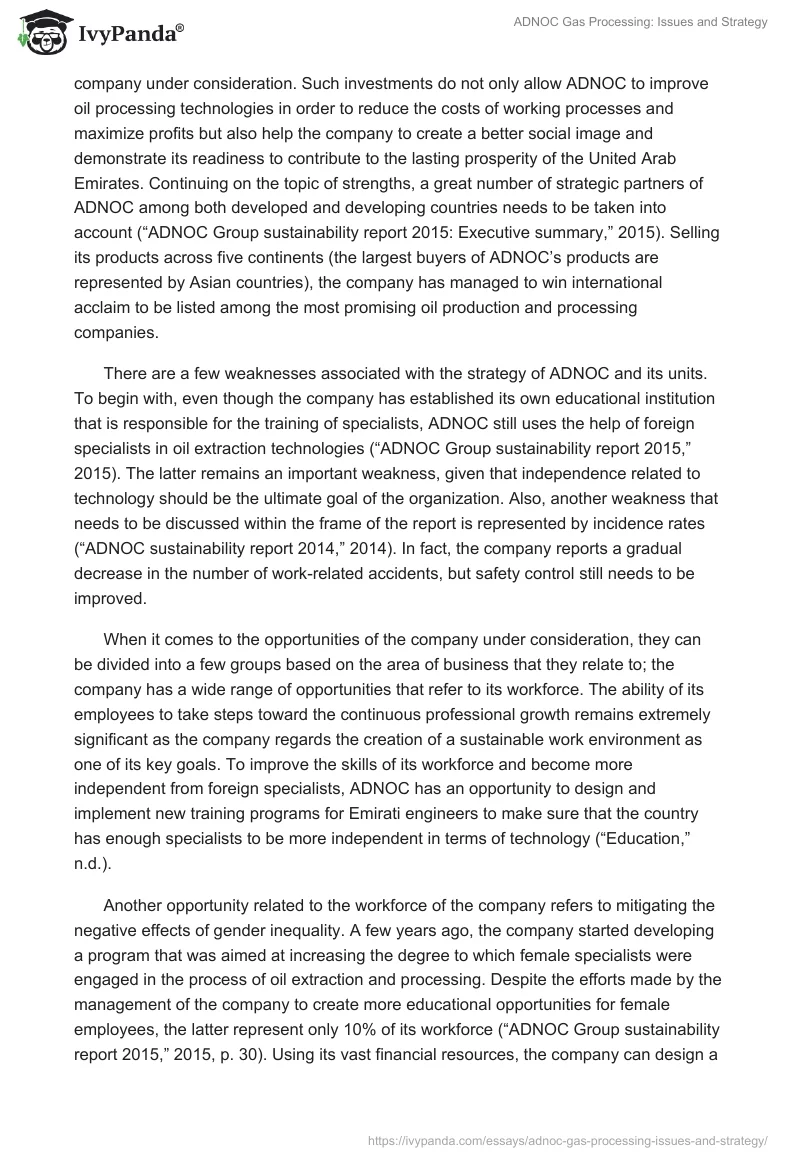 ADNOC Gas Processing: Issues and Strategy. Page 2