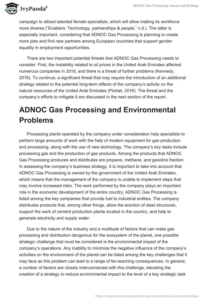 ADNOC Gas Processing: Issues and Strategy. Page 3