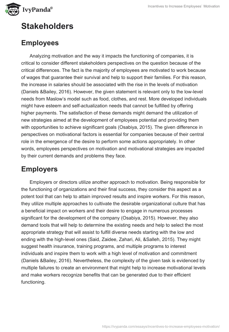 Incentives to Increase Employees` Motivation. Page 3