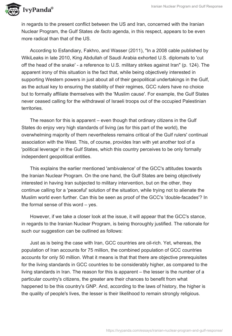 Iranian Nuclear Program and Gulf Response. Page 3