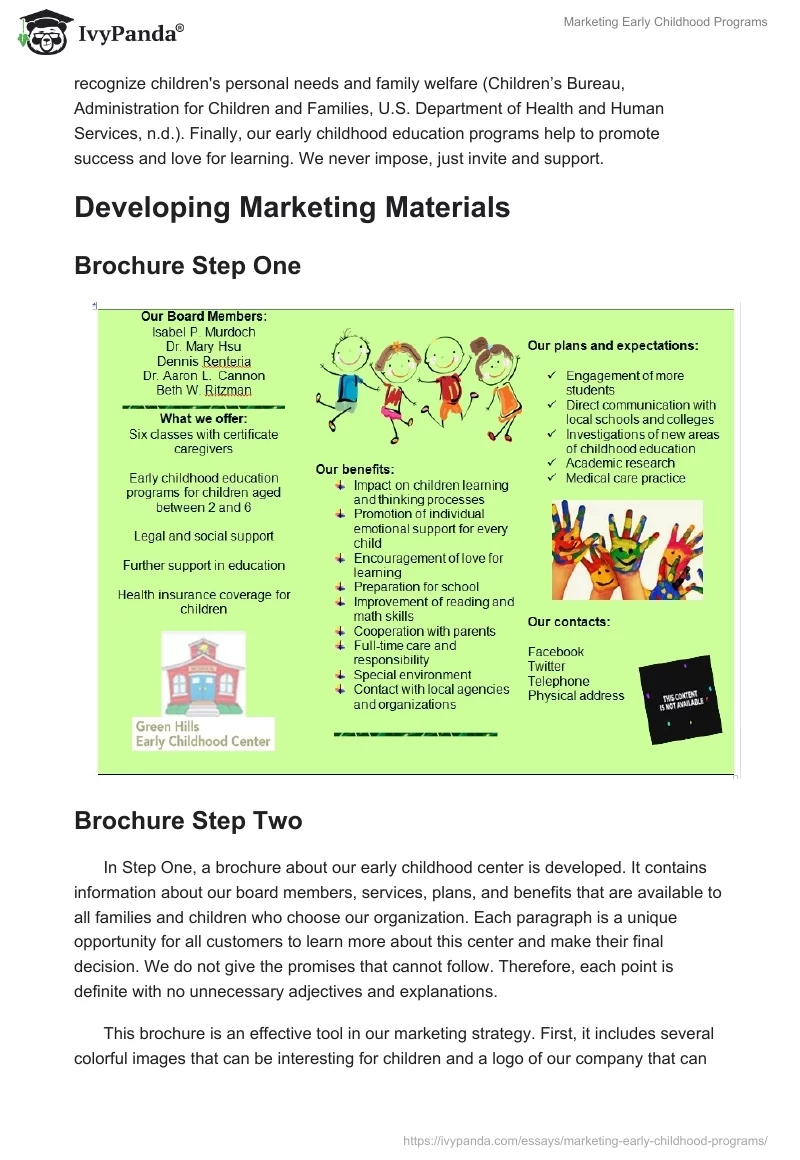 Marketing Early Childhood Programs. Page 3