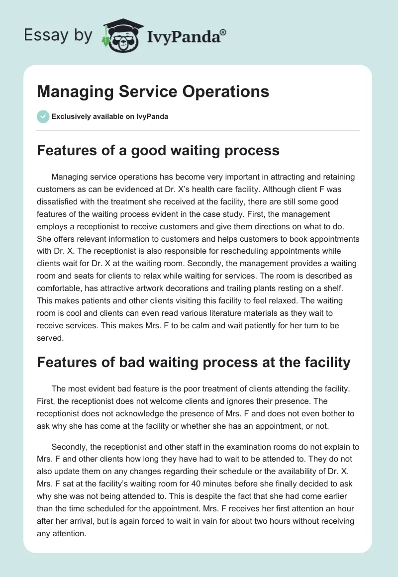 Managing Service Operations. Page 1