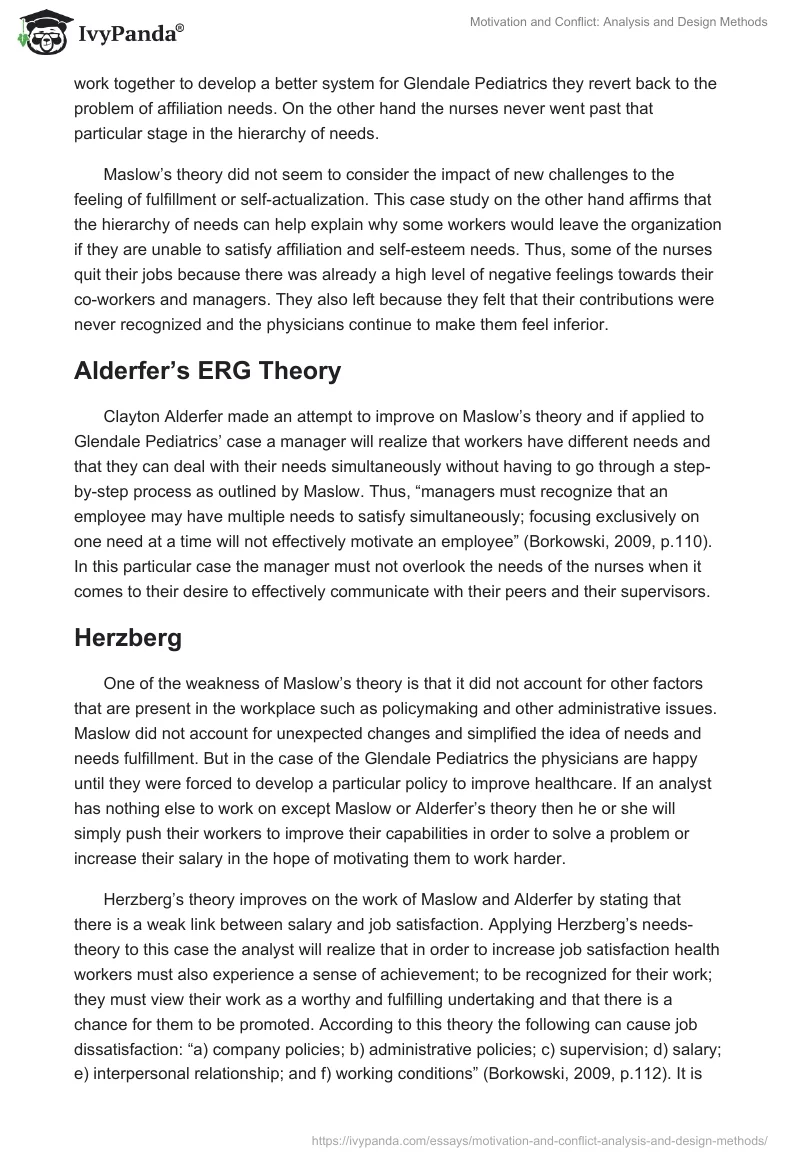 Motivation and Conflict: Analysis and Design Methods. Page 2