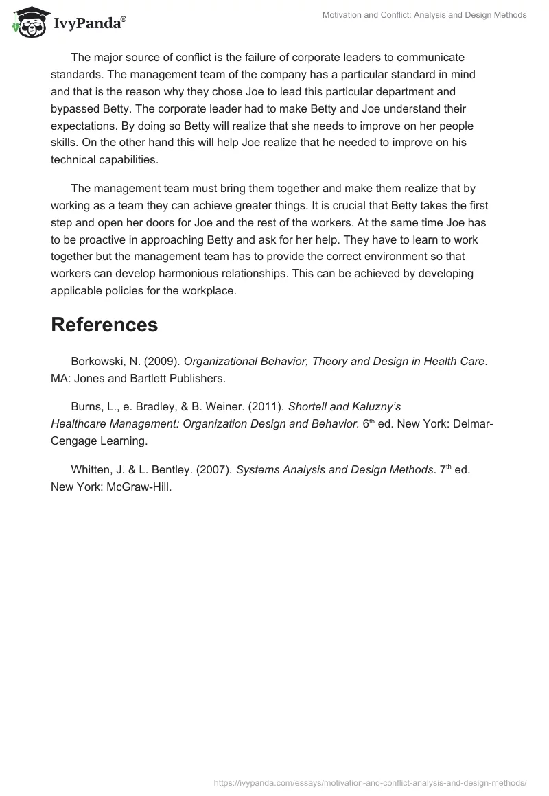 Motivation and Conflict: Analysis and Design Methods. Page 5
