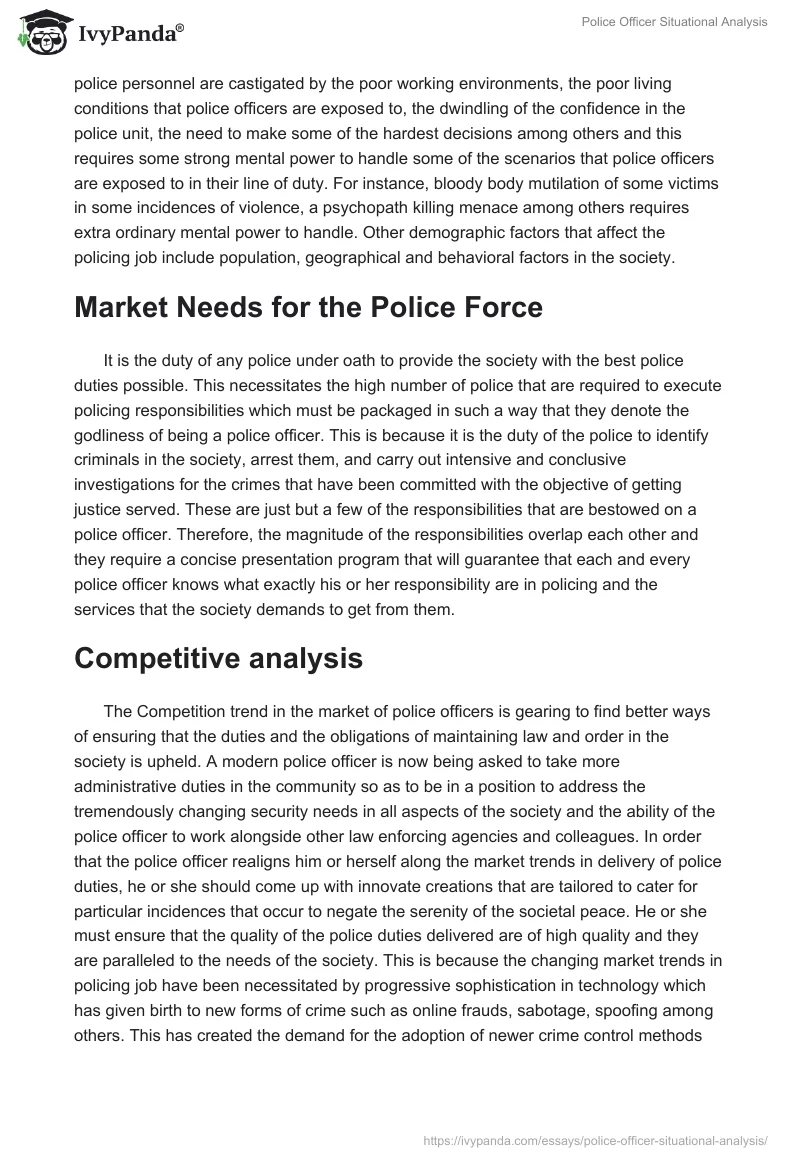 Police Officer Situational Analysis. Page 2