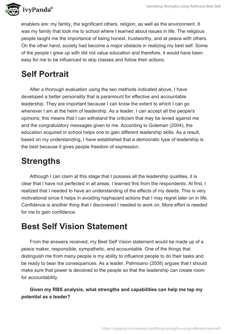Identifying Strengths Using Reflected Best Self. Page 5