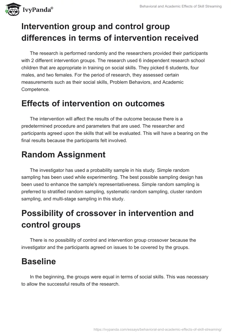 Behavioral and Academic Effects of Skill Streaming. Page 2