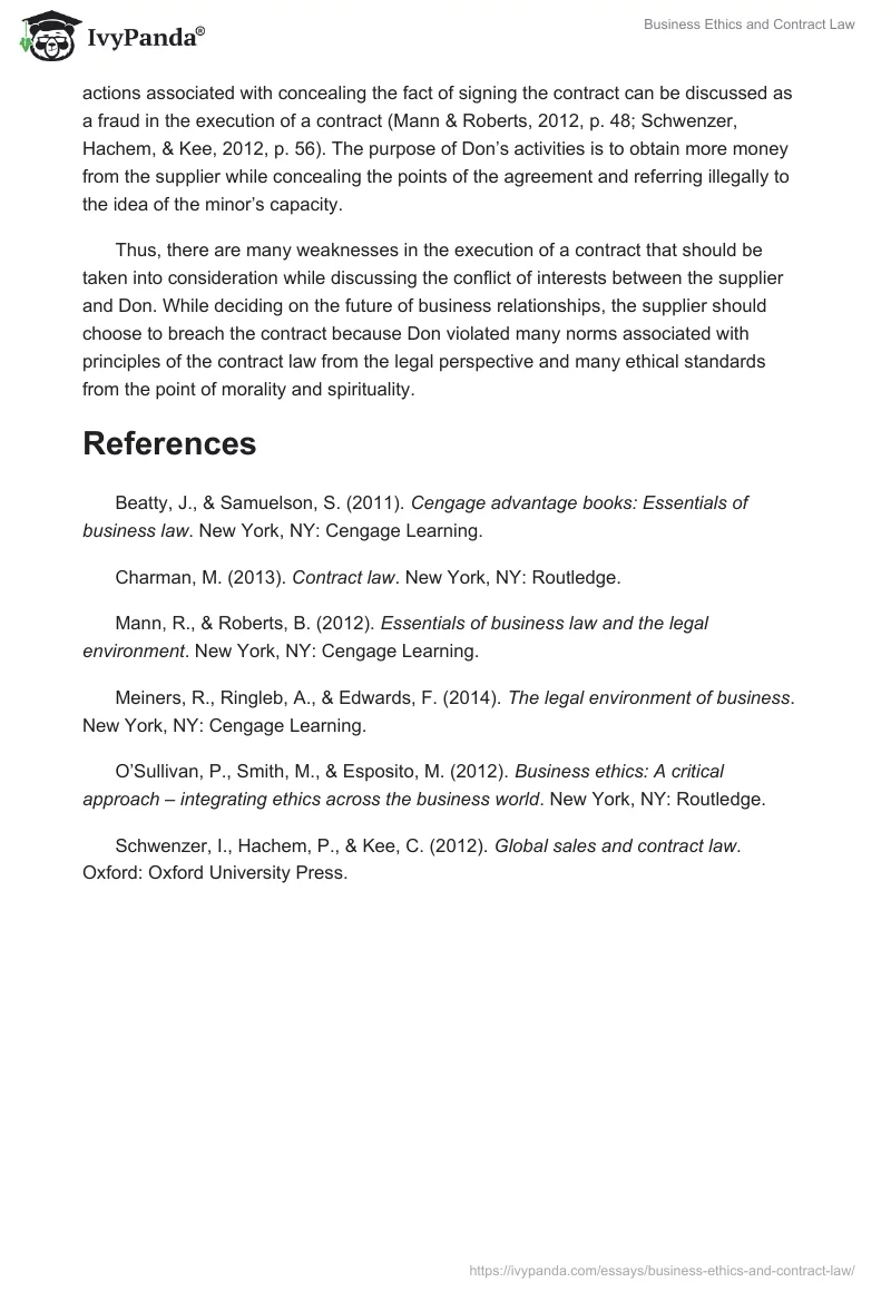 Business Ethics and Contract Law. Page 2