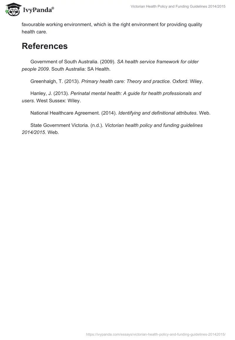 Victorian Health Policy and Funding Guidelines 2014/2015. Page 5