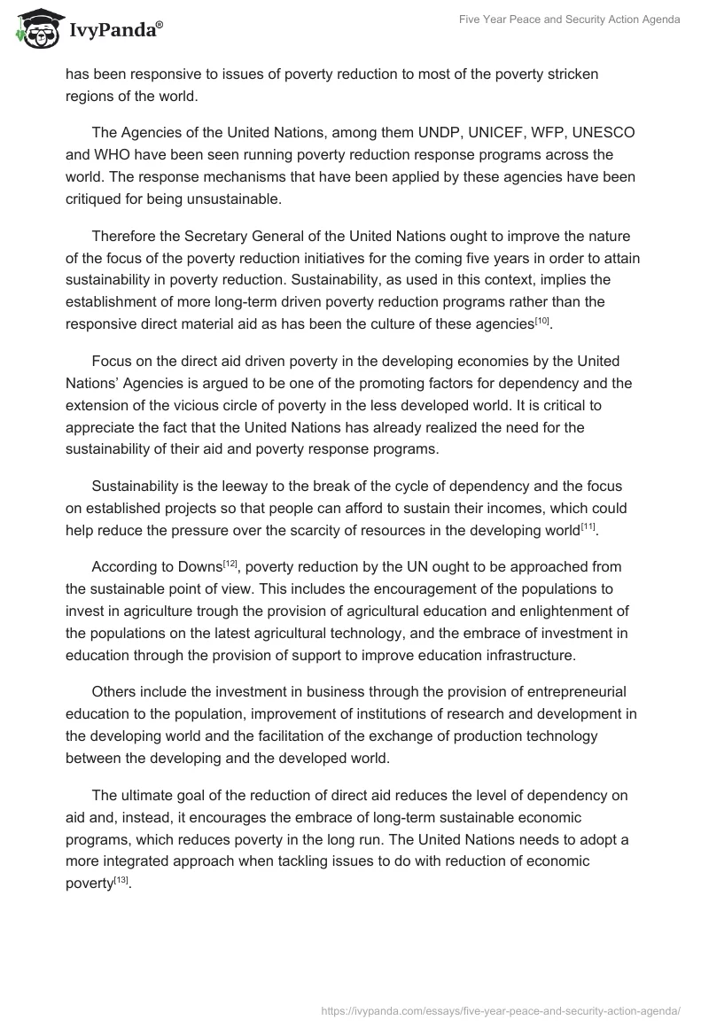Five Year Peace and Security Action Agenda. Page 4