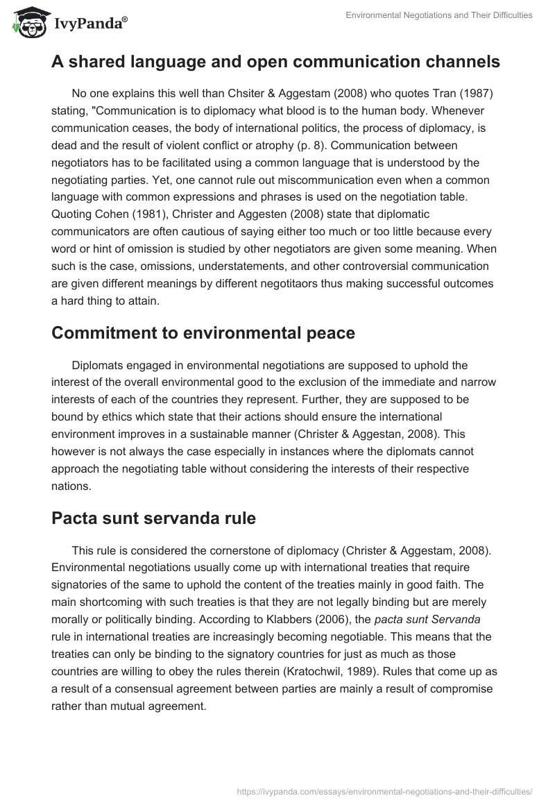 Environmental Negotiations and Their Difficulties. Page 3