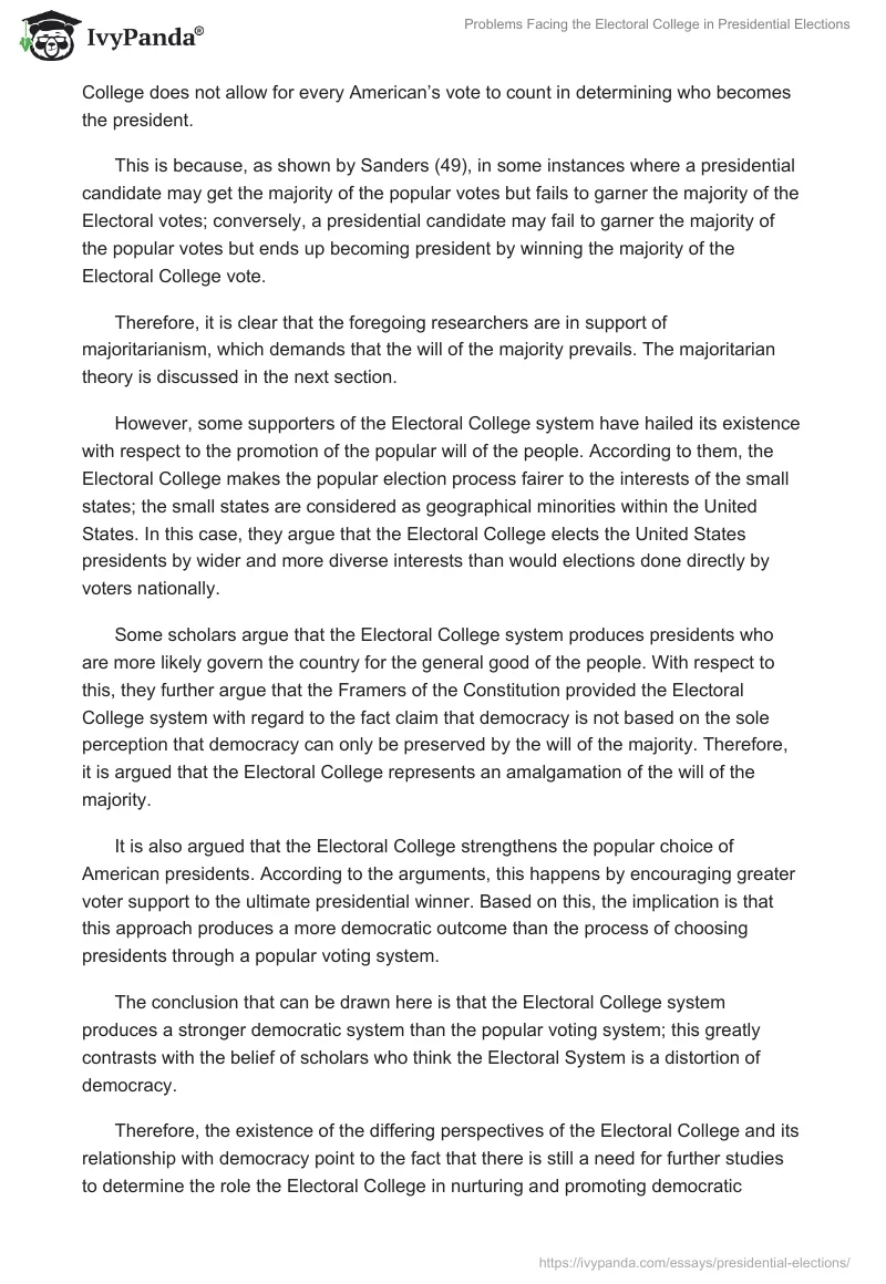 Problems Facing the Electoral College in Presidential Elections. Page 3