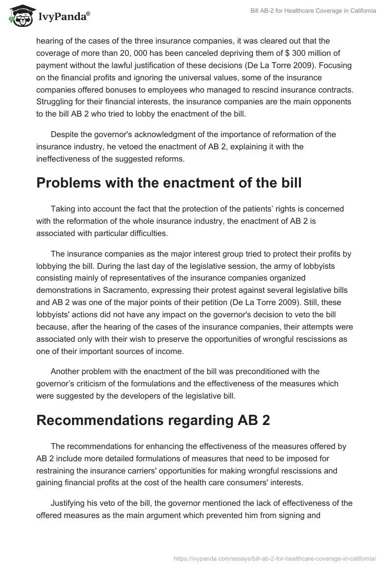 Bill AB-2 for Healthcare Coverage in California. Page 5